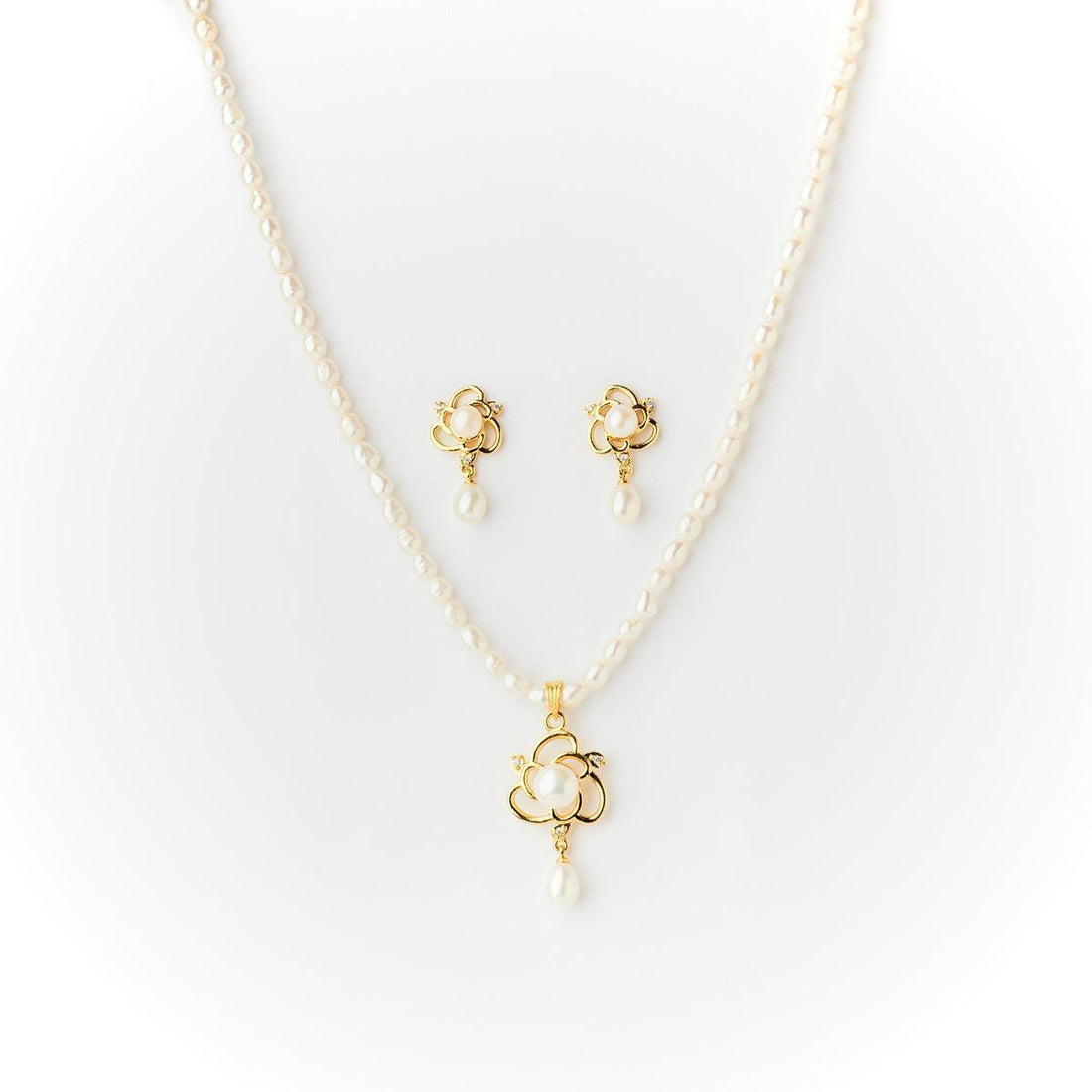Floral Pearl Necklace Set - Chandrani Pearls