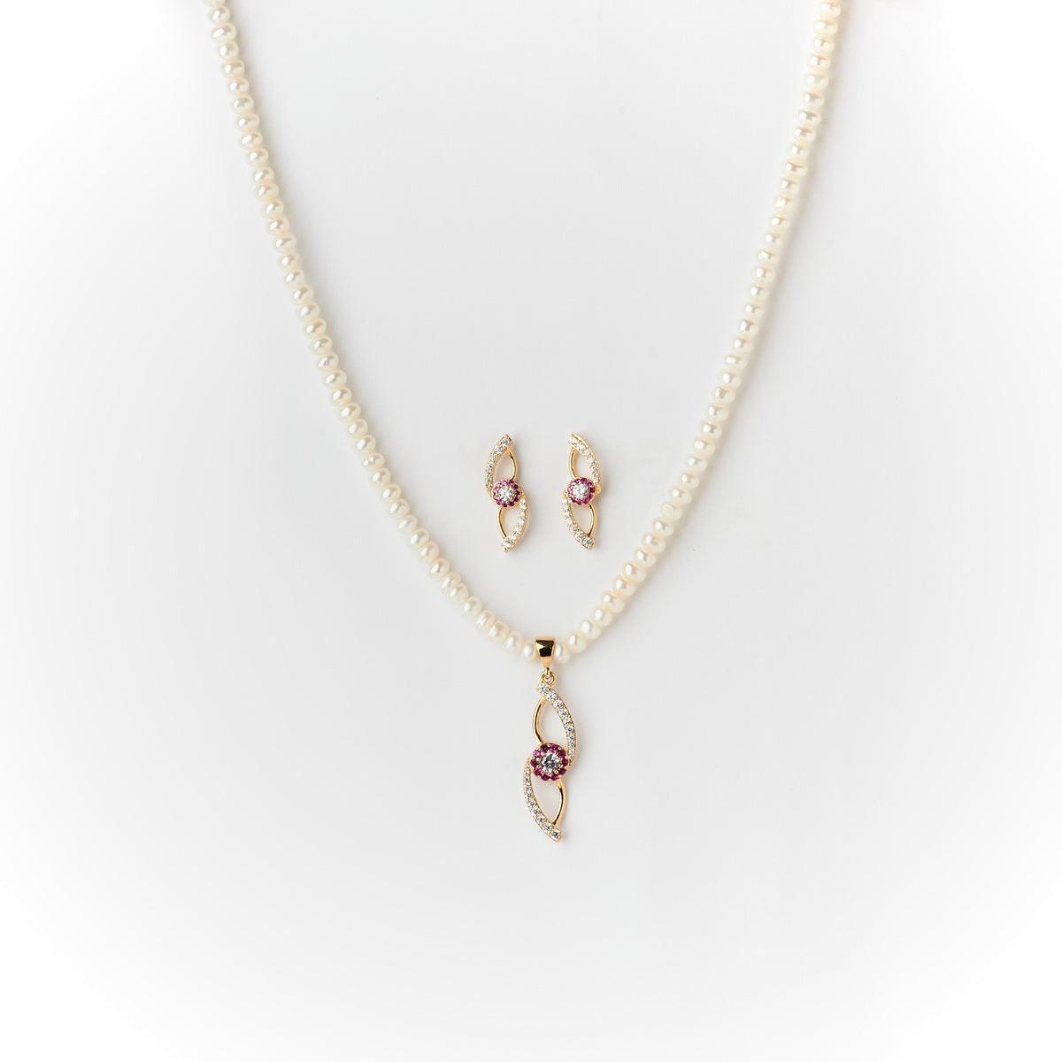 Floral Pearl Necklace Set - Chandrani Pearls