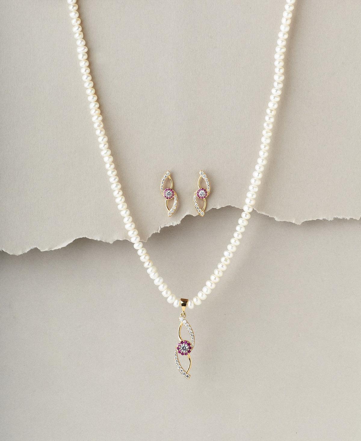 Floral Pearl Necklace Set - Chandrani Pearls