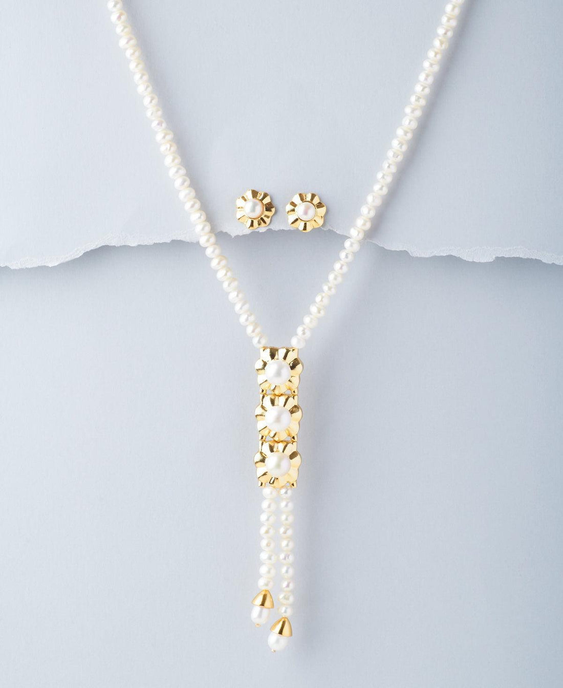 Floral Pearl Necklace Set - Chandrani Pearls