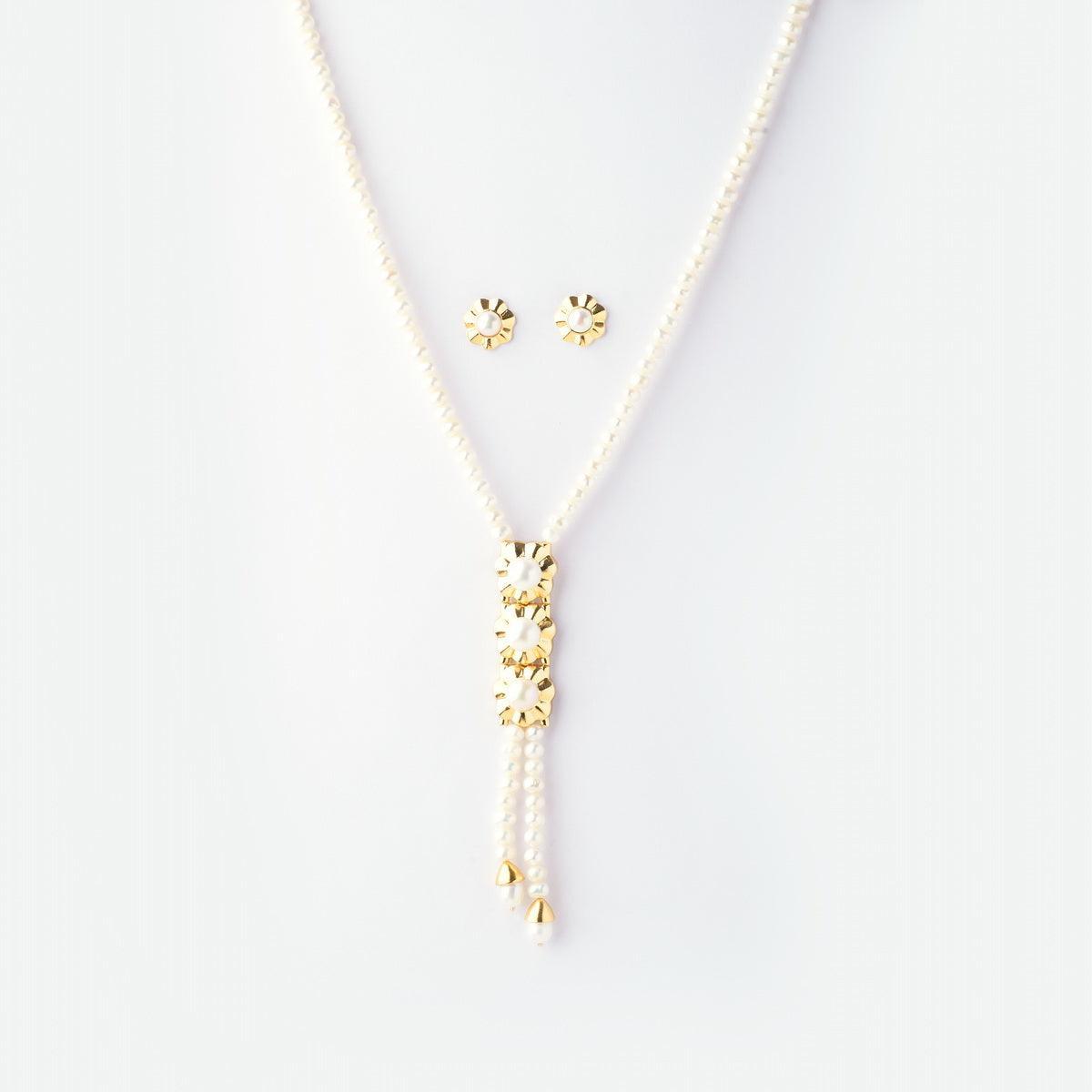 Floral Pearl Necklace Set - Chandrani Pearls