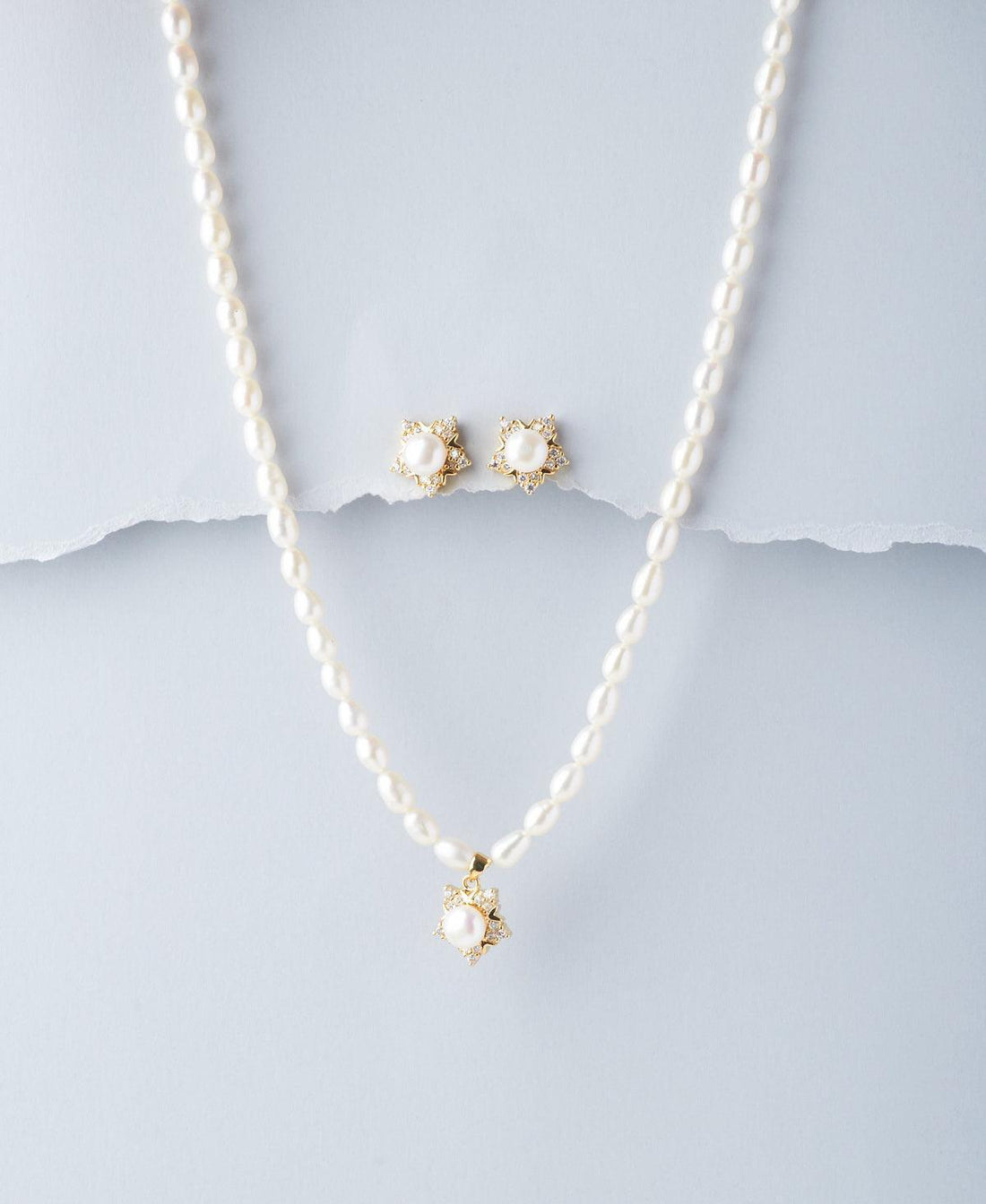 Floral Pearl Necklace Set - Chandrani Pearls