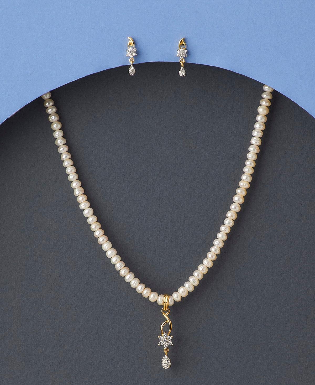 Floral Pearl Necklace Set - Chandrani Pearls