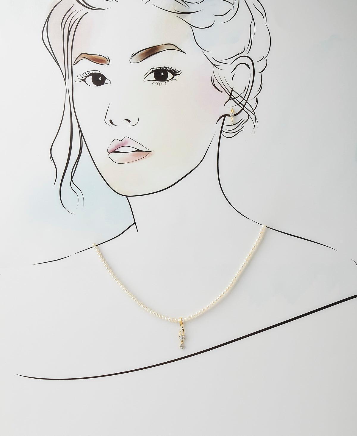 Floral Pearl Necklace Set - Chandrani Pearls
