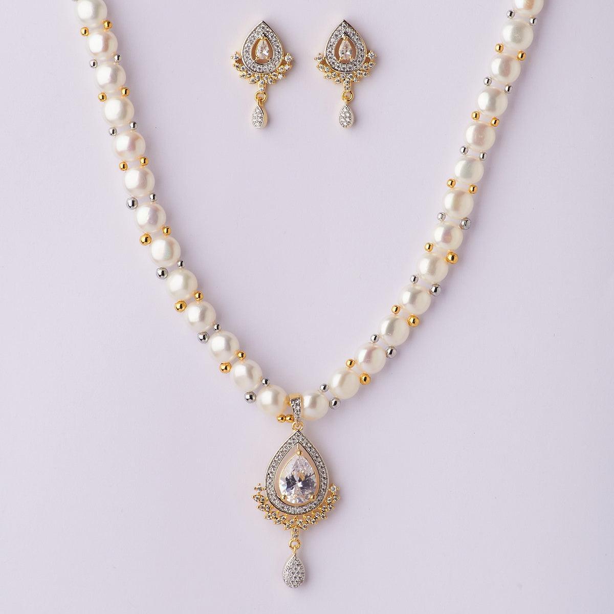 Floral Pearl Necklace Set - Chandrani Pearls