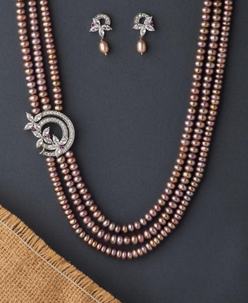 Floral Pearl Necklace Set - Chandrani Pearls