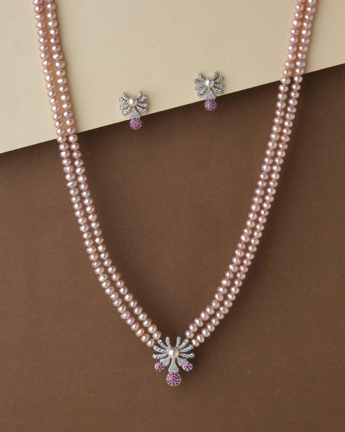 Floral Pearl Necklace Set - Chandrani Pearls