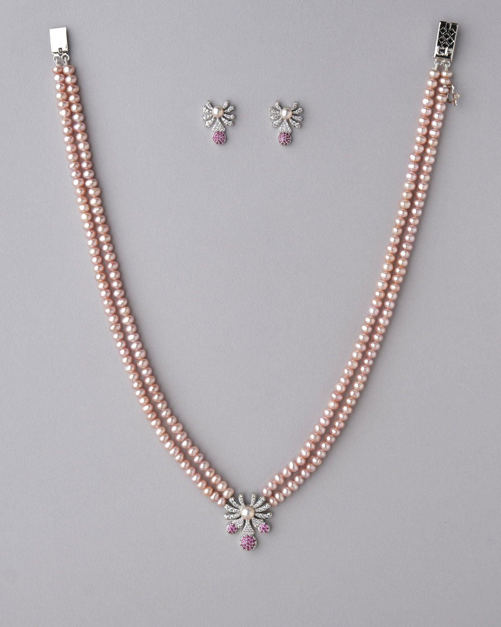 Floral Pearl Necklace Set - Chandrani Pearls