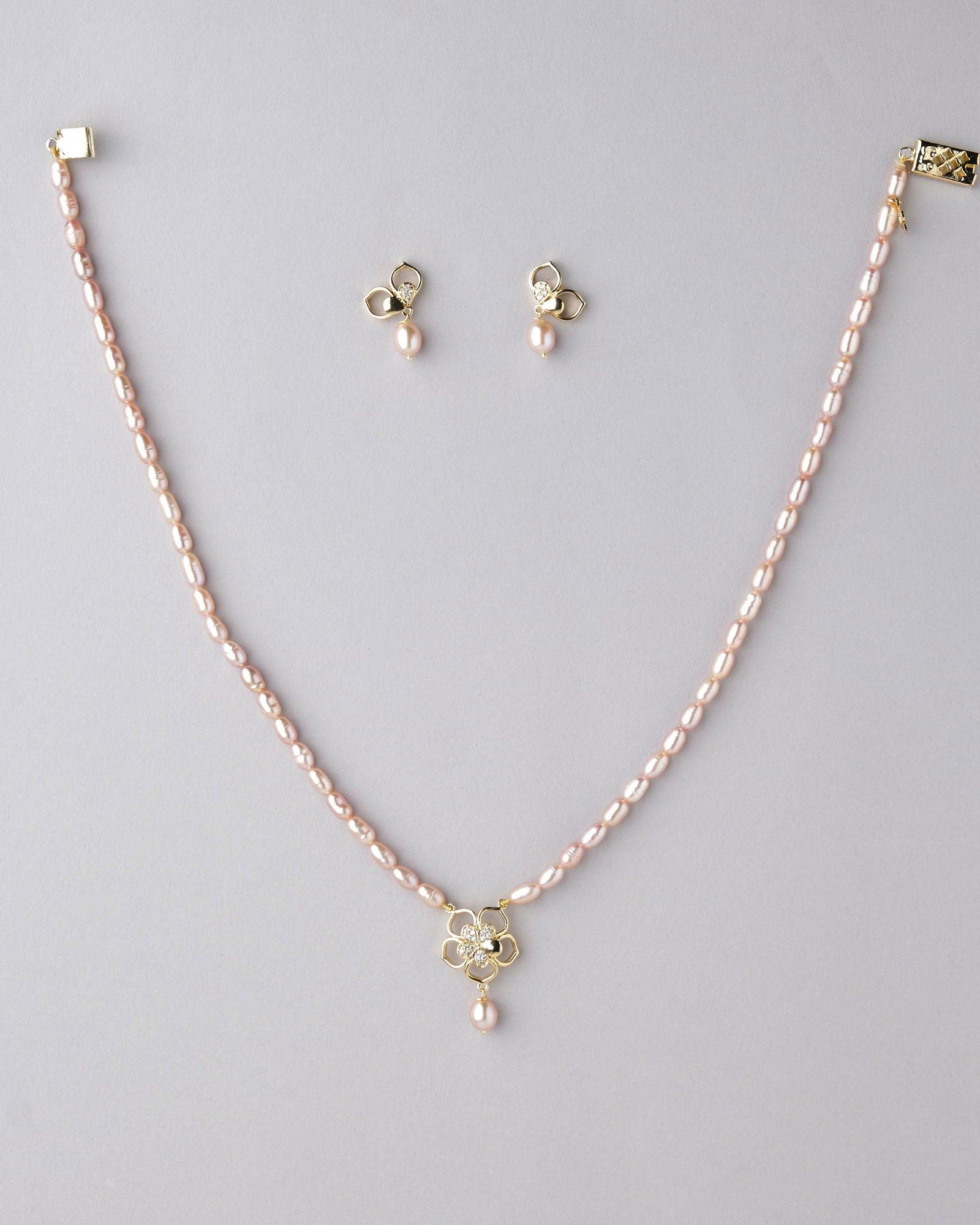 Floral Pearl Necklace Set - Chandrani Pearls