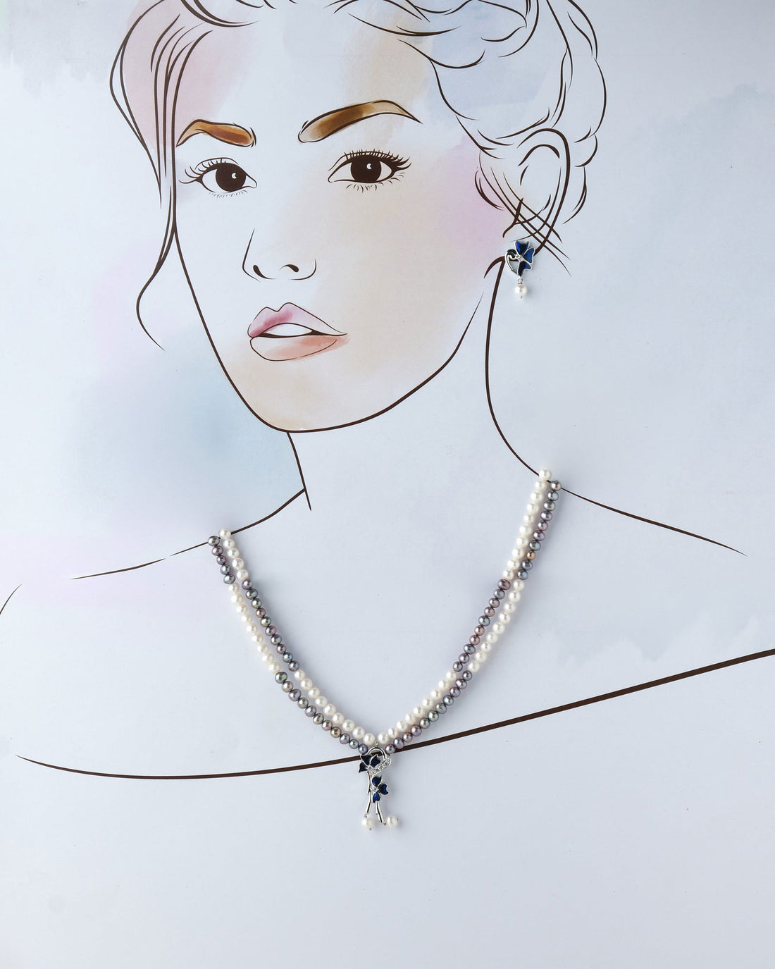 Floral Pearl Necklace Set - Chandrani Pearls