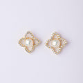 Floral Pearl Stone Stud Earrings - Chandrani Pearls