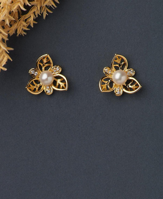Floral Pearl Stud Earring - Chandrani Pearls