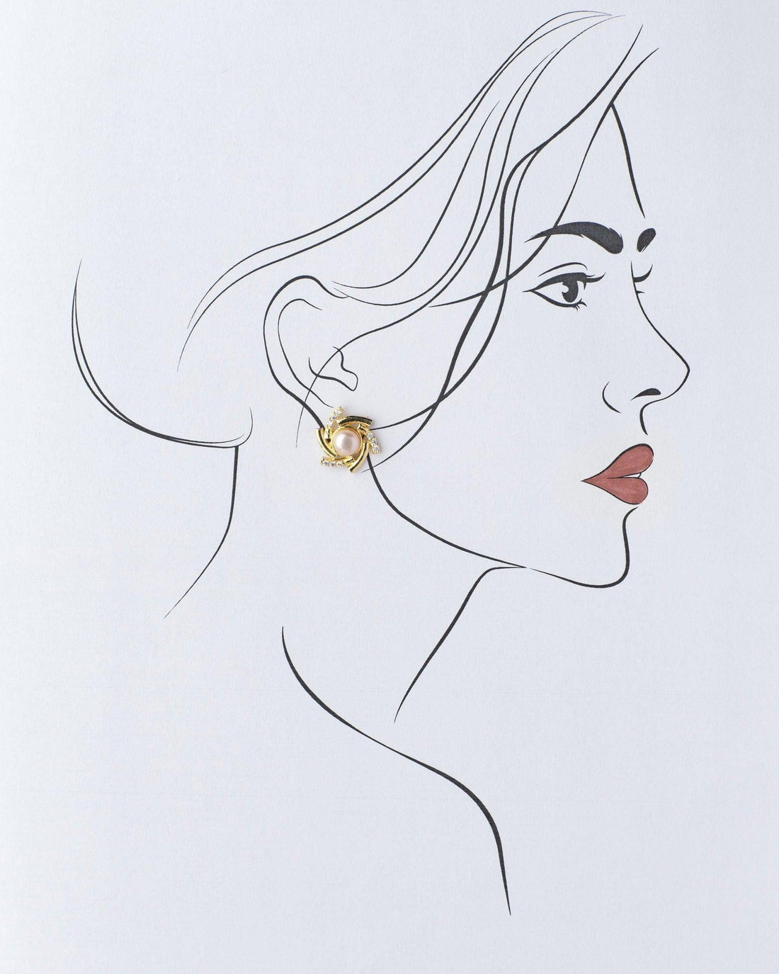 Floral Pearl Stud Earring - Chandrani Pearls