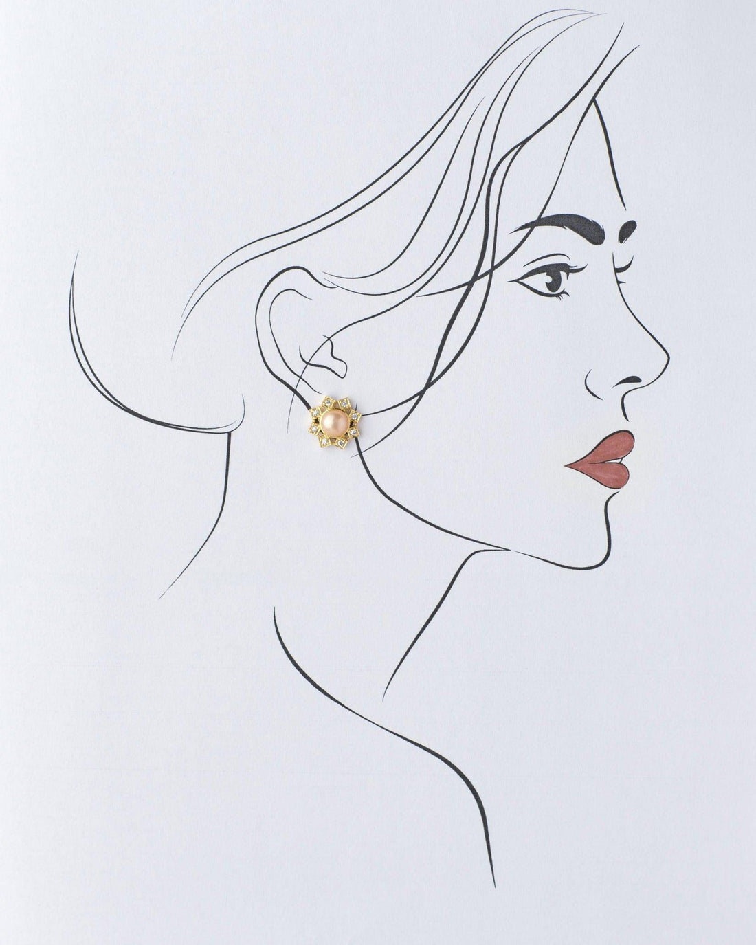 Floral Pearl Stud Earring - Chandrani Pearls