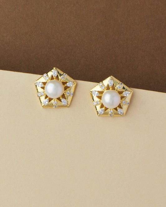 Floral Pearl Stud Earring - Chandrani Pearls