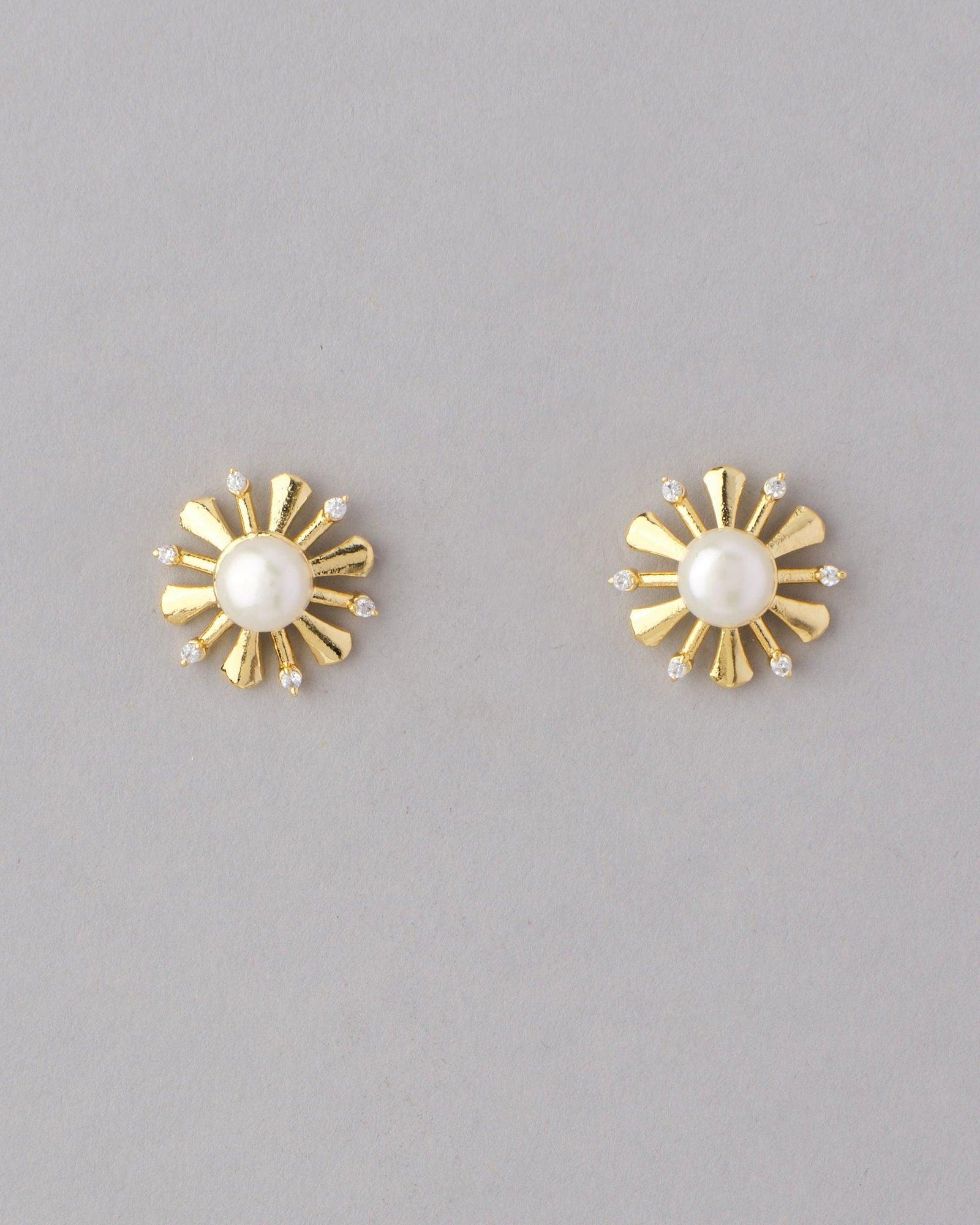Floral Pearl Stud Earring - Chandrani Pearls