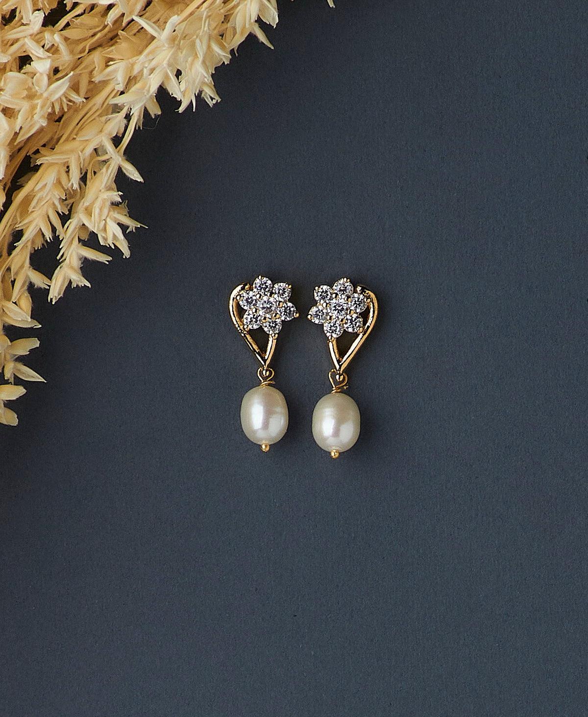 Floral Pearl hanging Earring - Chandrani Pearls