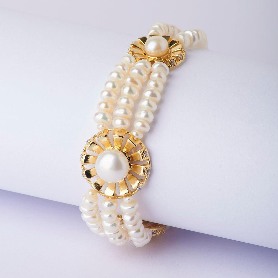 Floral Real Pearl Bracelet - Chandrani Pearls