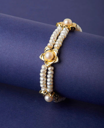 Floral Real Pearl Bracelet - Chandrani Pearls