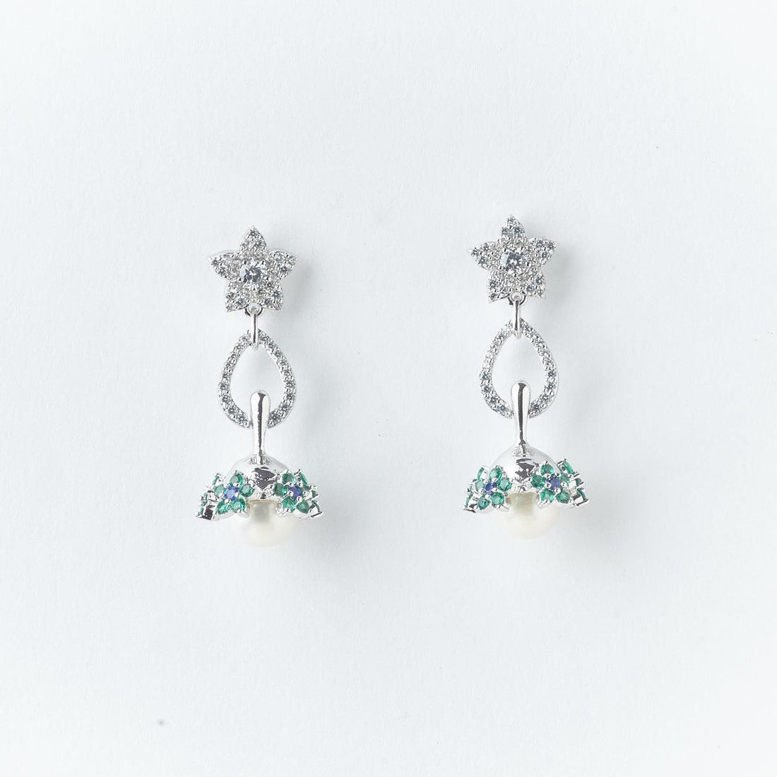 Floral Real Pearl Jhumki Earring - Chandrani Pearls