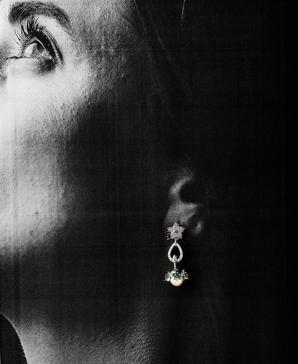Floral Real Pearl Jhumki Earring - Chandrani Pearls