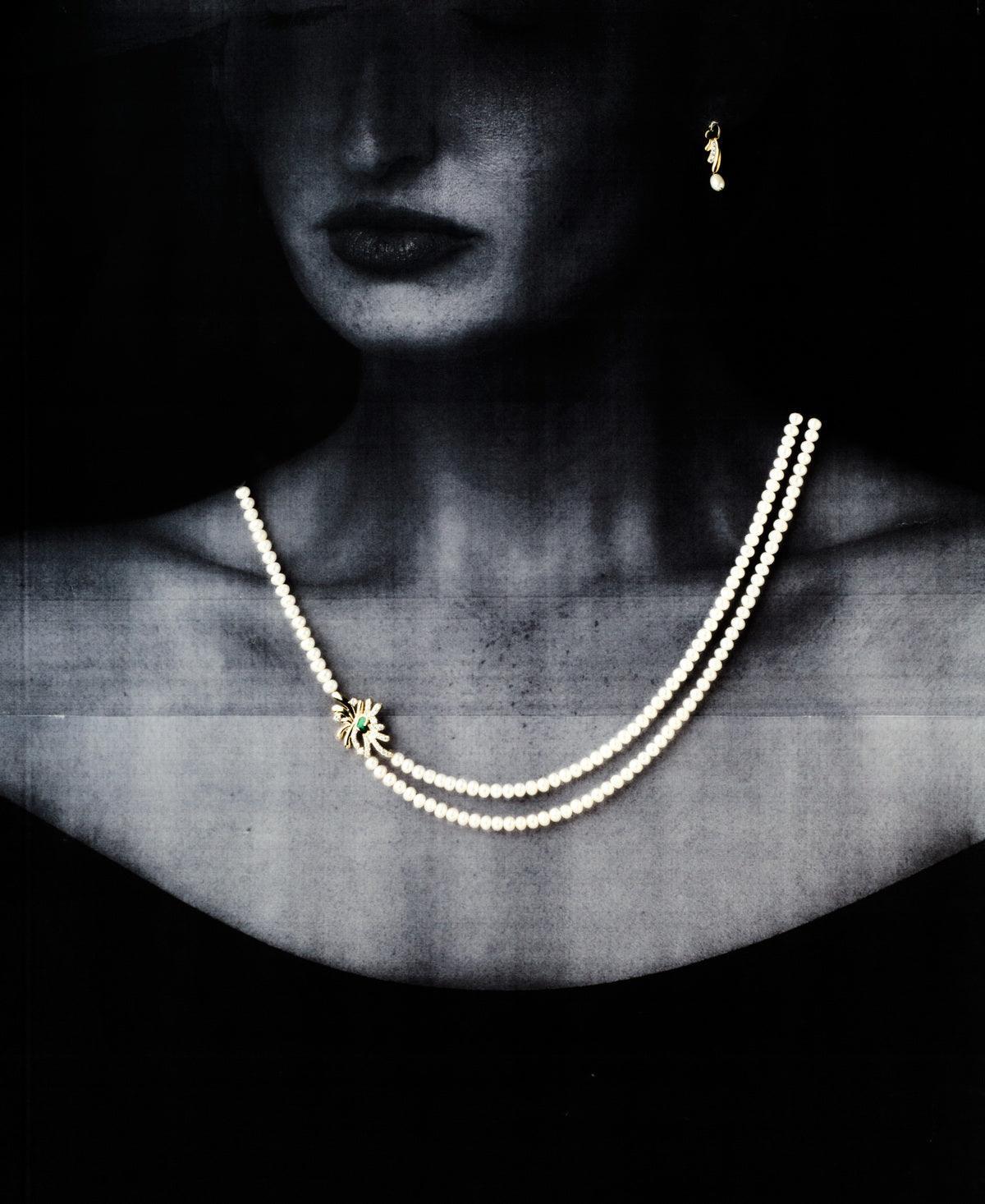 Floral Real Pearl Necklace Set - Chandrani Pearls
