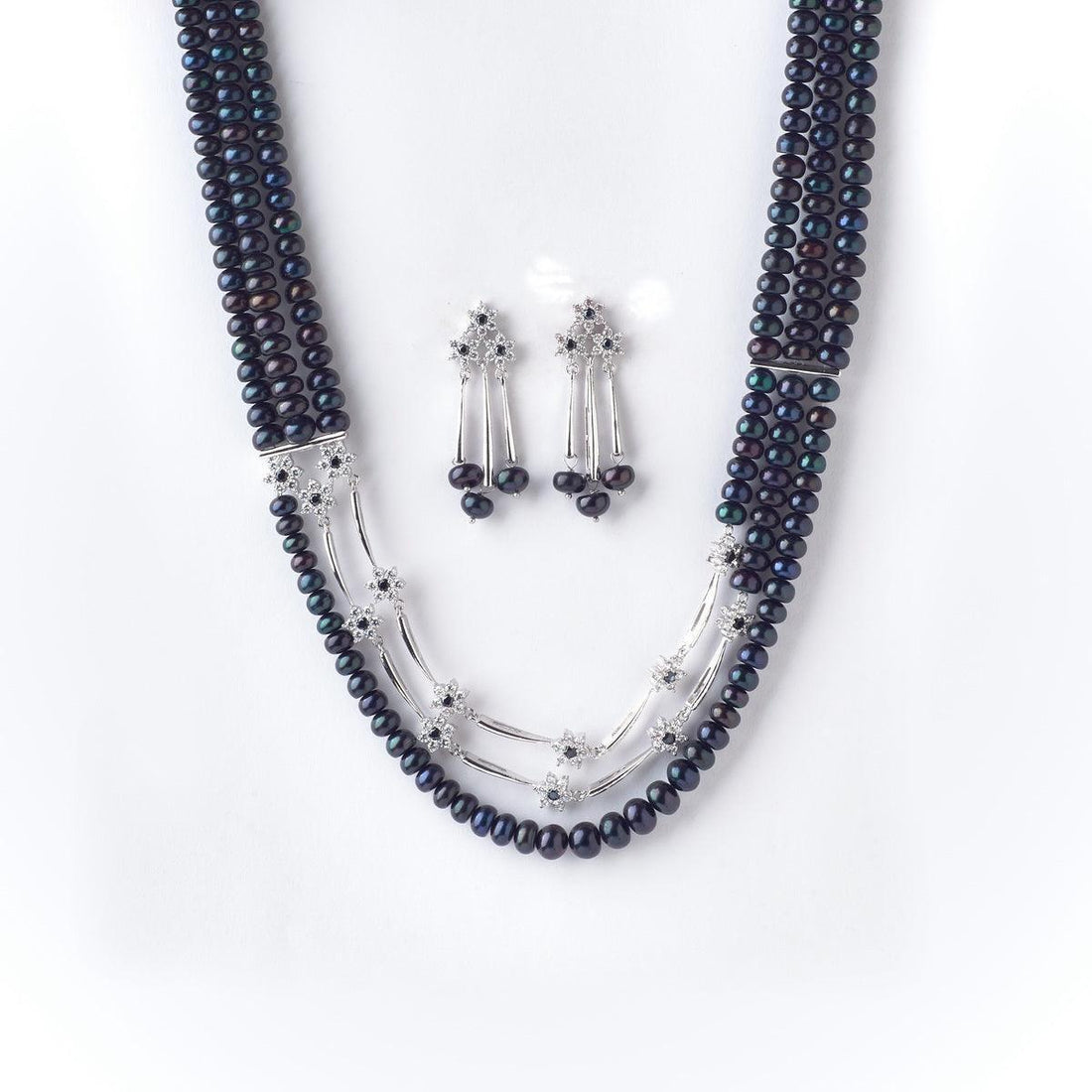 Floral Real Pearl Necklace Set - Chandrani Pearls
