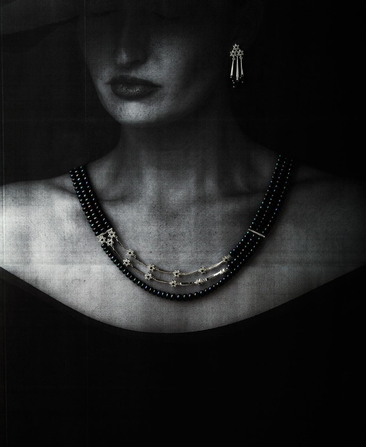 Floral Real Pearl Necklace Set - Chandrani Pearls