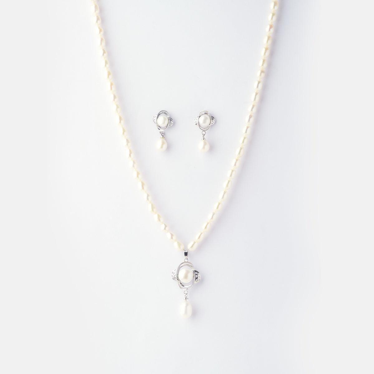 Floral Real Pearl Necklace Set - Chandrani Pearls