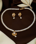 Floral Real Pearl Necklace Set - Chandrani Pearls