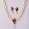 Floral Real Pearl Necklace Set - Chandrani Pearls