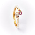 Floral Stone Studded Pearl Bangle - Chandrani Pearls