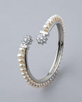 Floral Stone Studded Pearl Bangle - Chandrani Pearls