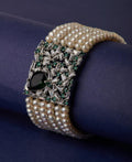 Floral Stone Studded Pearl Bracelet - Chandrani Pearls