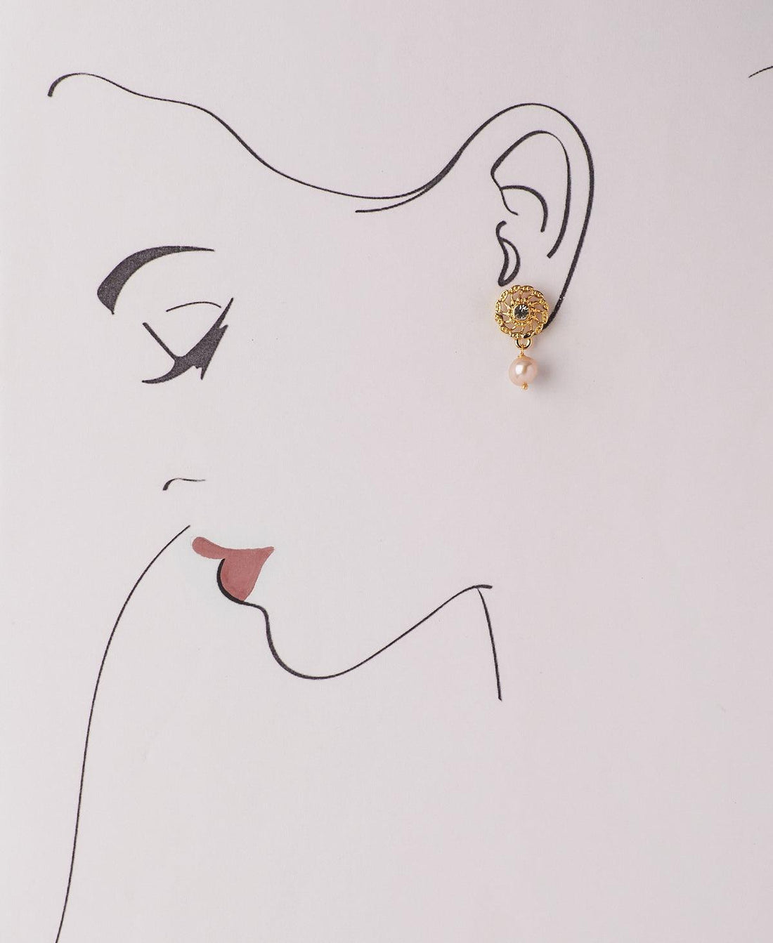 Floral Stone Studded Pearl Earring - Chandrani Pearls
