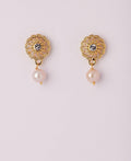 Floral Stone Studded Pearl Earring - Chandrani Pearls