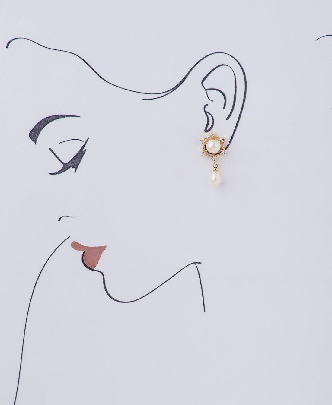 Floral Stone Studded Pearl Earring - Chandrani Pearls