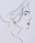 Floral Stone Studded Pearl Earring - Chandrani Pearls