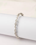 Floral Stone Studded Silver Bangle - Chandrani Pearls