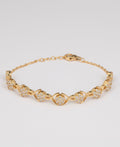 Floral Stone Studded Silver Bracelet. - Chandrani Pearls