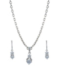 Floral Stone Studded Silver Pendant Set - Chandrani Pearls
