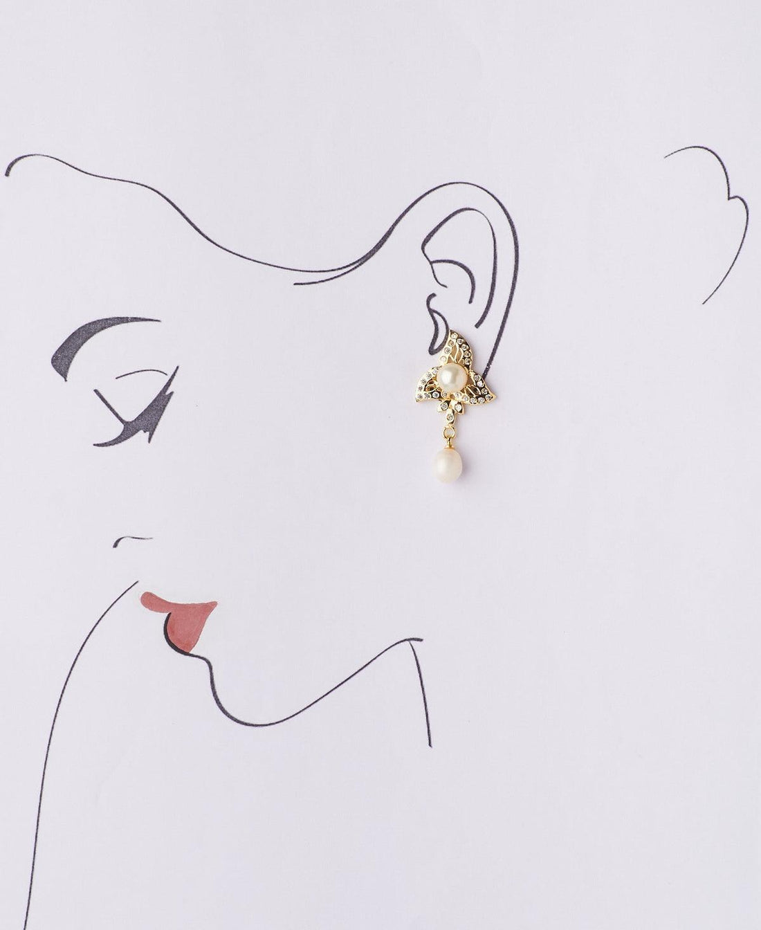 Floral White Pearl Hanging Earring - Chandrani Pearls