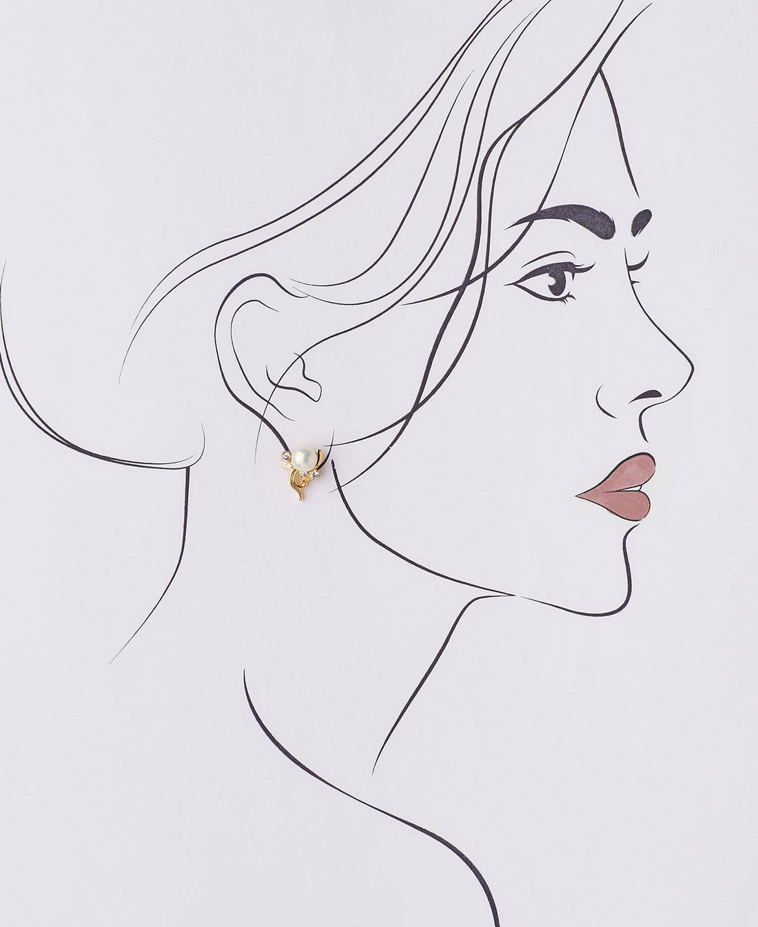 Floral White Pearl Stud Earring - Chandrani Pearls