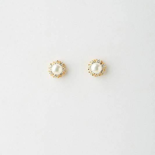 Floral White Pearl Stud Earrings - Chandrani Pearls