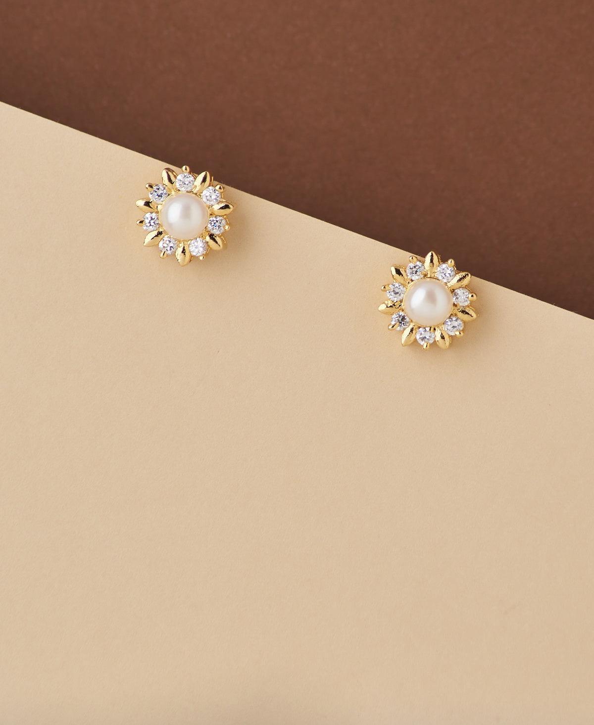 Floral and Beautiful Pearl Earring - Chandrani Pearls