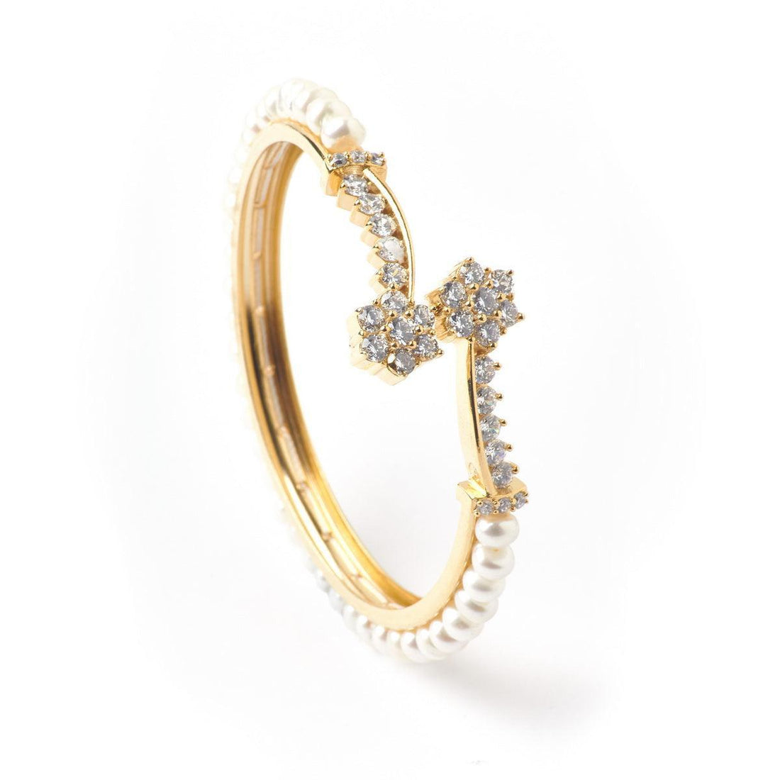 Floral and Classy Pearl Bangle - Chandrani Pearls