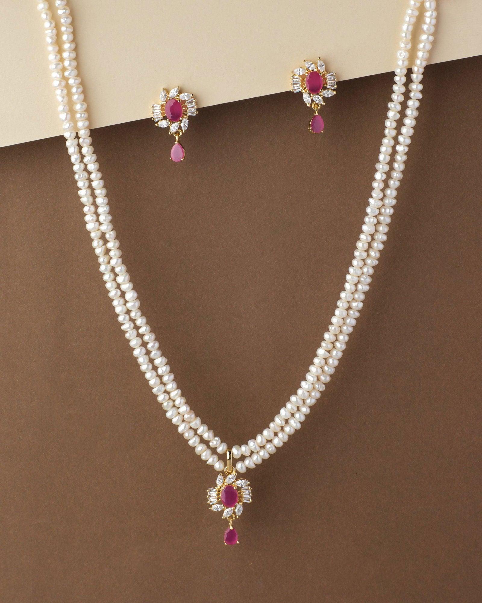 Florial Pearl Necklace Set - Chandrani Pearls