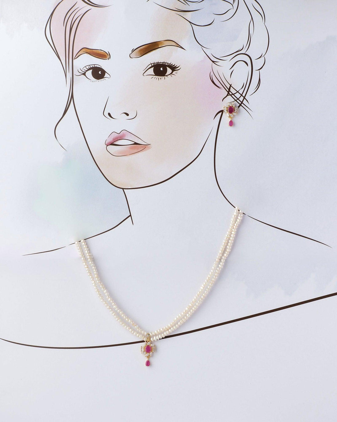 Florial Pearl Necklace Set - Chandrani Pearls