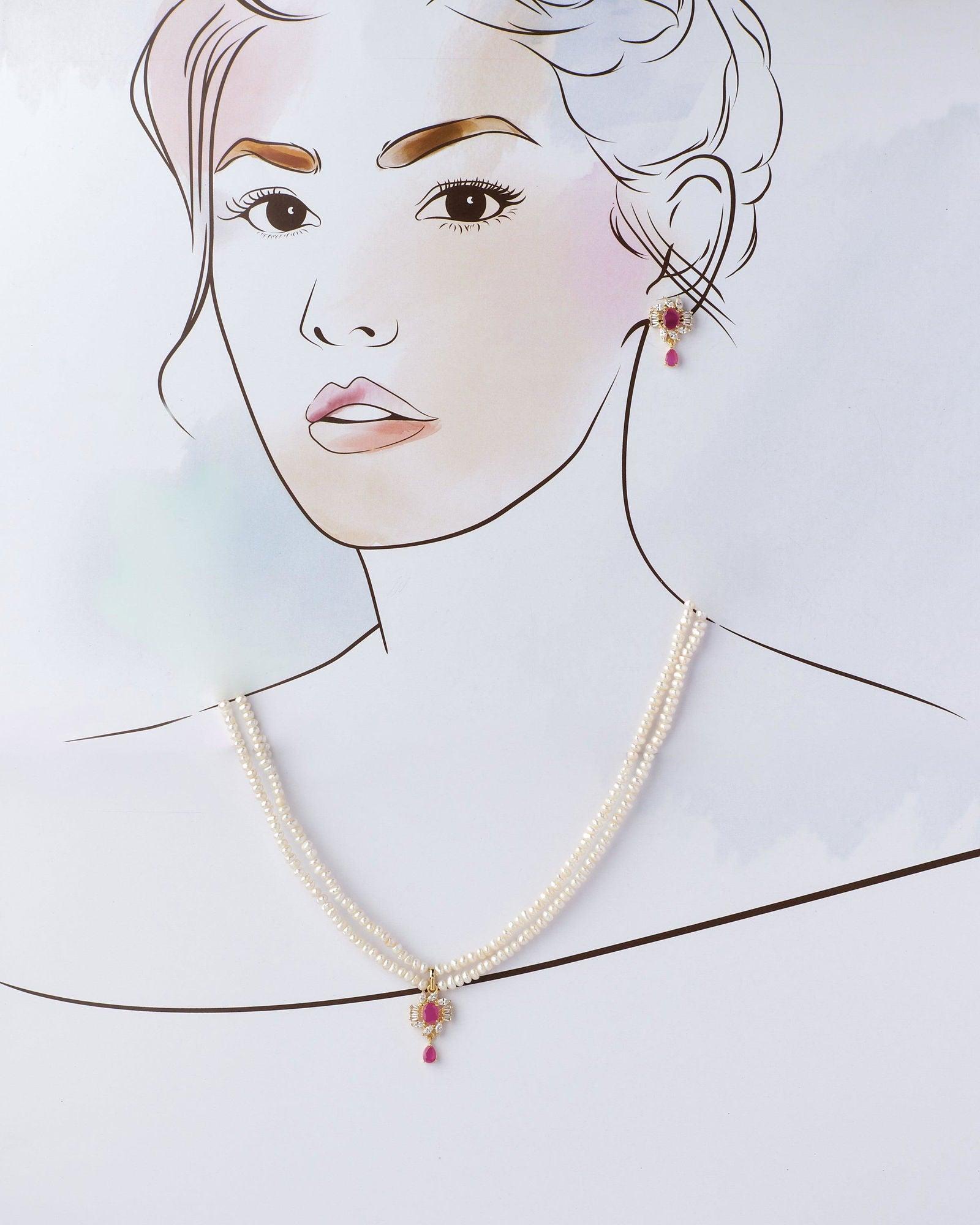Florial Pearl Necklace Set - Chandrani Pearls