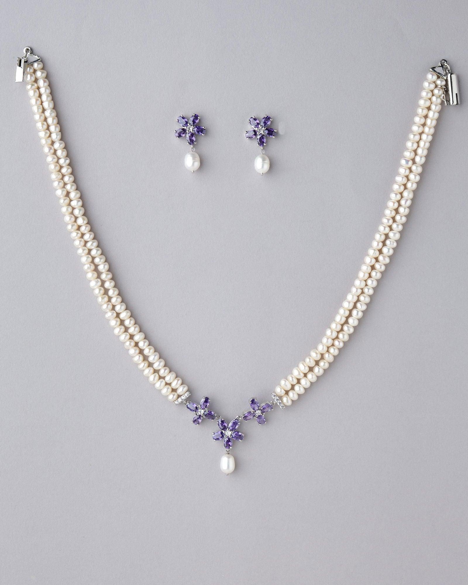 Florial Pearl Necklace Set - Chandrani Pearls